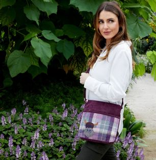 Spring Tweed Applique Amelia Bag